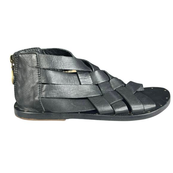 Beek Women's Turaco Black Woven Leather Gladiator Sandals Size US 7 - Picture 1 of 10